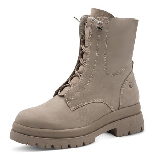 Tamaris Damskie sztyblety Lace Boot Flat 1-25253-45, szarobrązowe (taupe), rozmiar 38 EU, szarobrązowy, 38 EU