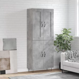 vidaXL Witrynka, szarość betonu 69,5x34x180 cm materiał drewnopochodny - Witryny vidaXL Witrynka, szarość betonu 69,5x34x180 cm materiał drewnopochodny - Witryny - miniaturka - grafika 1