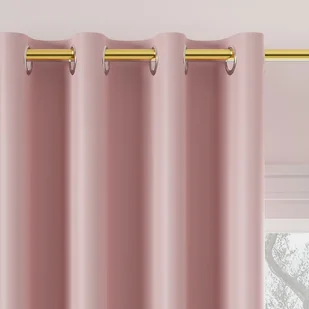 Gotowa zasłona blackout na przelotkach, 85% zaciemniająca, kolor pastelowy różowy, rozmiar 140x250 cm - Zasłony - miniaturka - grafika 1