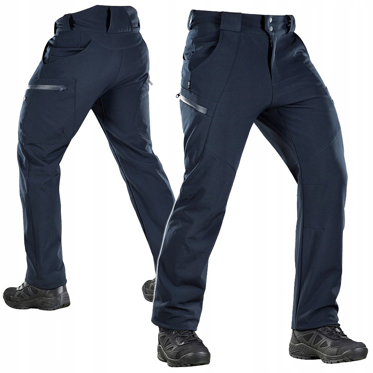 Spodnie Bojówki Taktyczne M-TAC SOFTSHELL WINTER Trekkingowe Granatowe XS