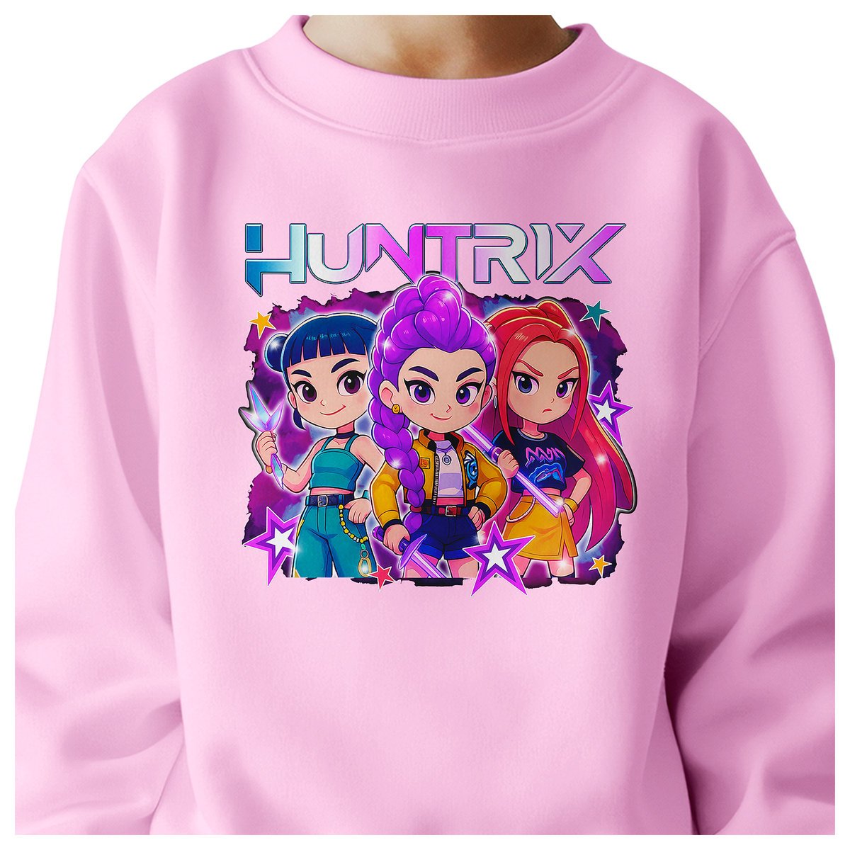 BLUZA DZIECIĘCA K-POPOWE ŁOWCZYNIE DEMONÓW HUNTRIX 134-140 BAWEŁNIANA
