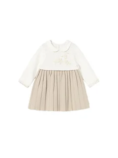 Mayoral Sukienka elegancka 2804 Beżowy Regular Fit - Sukienki i spódniczki dla dziewczynek - miniaturka - grafika 1