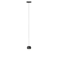 Lampy sufitowe - QAZQA Nowoczesna czarna lampa wisząca do systemu szynowego jednofazowego z LED - Magnetic Lance - miniaturka - grafika 1