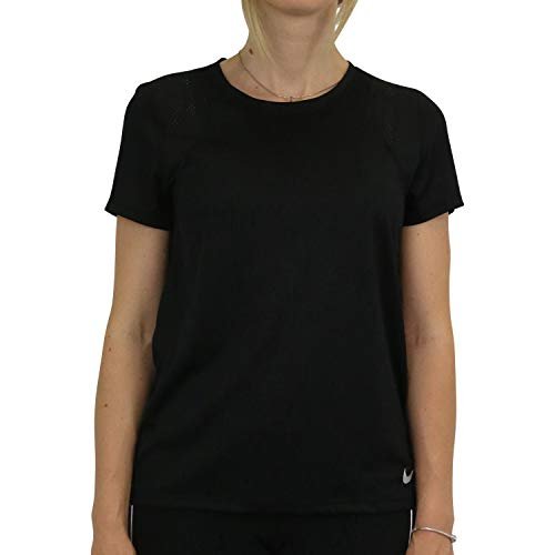 Nike W Nk Run Top Ss T-shirt damski czarny czarny L