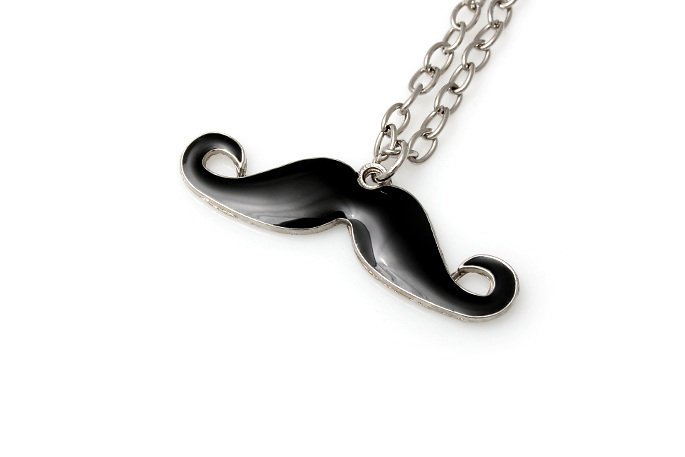 Wisiorek Naszyjnik Wąsy Retro Vintage Black