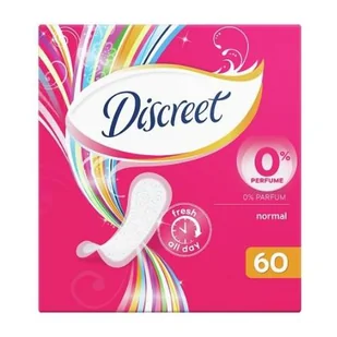 DISCREET 0% PERFUME NORMAL WKŁADKI HIGIENICZNE 60 SZTUK - Wkładki higieniczne - miniaturka - grafika 2