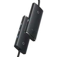Huby USB - Baseus Lite Series przejściówka HUB USB Typ C - 4x USB 3.0 2m czarny (WKQX030501) - miniaturka - grafika 1
