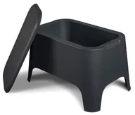 Stoły ogrodowe - PETRA stół plastikowy + skrzynia, grafitowy R103657 - miniaturka - grafika 1