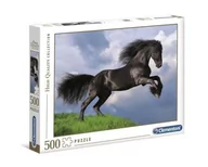 Puzzle - Clementoni Puzzle 500el Hq Fresian Black Horse - miniaturka - grafika 1