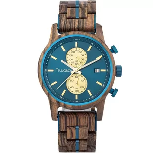 Zegarek Męski zegarek drewniany Niwatch CHRONO - DREWNO WĘŻOWE - Zegarki męskie - miniaturka - grafika 1