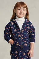 Bluzy dla dziewczynek - Polo Ralph Lauren bluza dziecięca kolor granatowy z kapturem wzorzysta - miniaturka - grafika 1