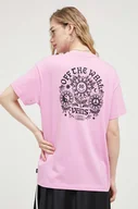 Koszulki sportowe damskie - Vans t-shirt bawełniany kolor różowy - miniaturka - grafika 1