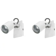 Lampy ścienne - Zestaw 2 Lamp Ściennych Metalowych Biały Bonte - miniaturka - grafika 1