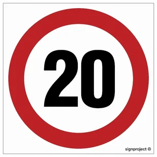 Ograniczenie prędkości 20 znak drogowy 30X30 PŁYTA LIBRES POLSKA SP - Akcesoria BHP - miniaturka - grafika 1