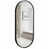 Lustra - DUŻE LUSTRO OWALNE Industrialne ŁAZIENKOWE SALON SYPIALNIA NOWOCZESNE CZARNE 100x50 CM - miniaturka - grafika 1