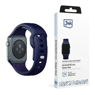 3MK Silicone Watch Strap granatowy/ocean blue silikonowy gumowy pasek dla Apple Watch 1/2/3/4/5/6/7/8/9/SE/Ultra/Ultra2 42/44/45/49mm - Akcesoria do smartwatchy - miniaturka - grafika 1