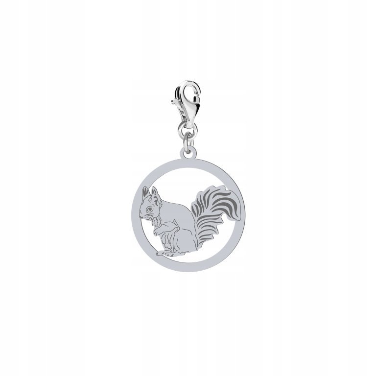 Charms Srebrny z Wiewiórką 925 Wiewiórka Prezent DEDYKACJA GRATIS