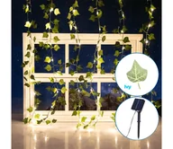 Lampy ogrodowe - Aigostar - LED Łańcuch solarny 70xLED/4x1m IP65 ciepła biel bluszcz - miniaturka - grafika 1
