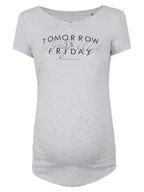 Koszulki i topy damskie - Damski t-shirt ciążowy z nadrukiem szary Bellybutton Maternity, r.L - miniaturka - grafika 1