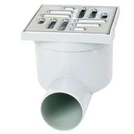 Odwodnienia, kanały i akcesoria - Wpust z metalową kratką z bocznym odpływem popiel/srebrny 10 x 10 x 12,5 cm MAXPOL - miniaturka - grafika 1