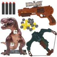 Zabawki militarne - Broń Pistolet Na Kulki Kusza Tarcza Dinozaur T-Rex - miniaturka - grafika 1