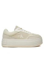 Sneakersy damskie - Calvin Klein Jeans Sneakersy YW0YW01638 Beżowy - miniaturka - grafika 1