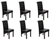 Krzesła - Komplet 6 tapicerowanych krzeseł pikowanych wenge S2-D38 - miniaturka - grafika 1