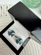 Spinki do mankietów i krawatów - SPINKI DO MANKIETÓW koszuli mankietu ryby srebrne - miniaturka - grafika 1