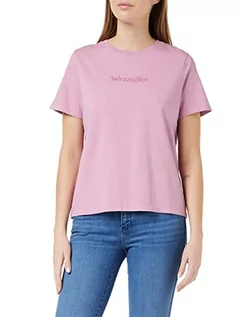 Koszulki i topy damskie - Wrangler Damska koszulka o regularnym kroju, naturalny fiolet, rozmiar L - grafika 1