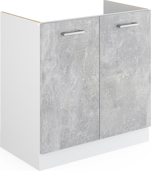 Vicco Podstawa pod zlewozmywak R-Line, 80 cm z drzwiami, bez blatu roboczego, Beton/Biały
