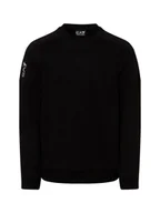 Bluzy męskie - EA7 Emporio Armani Bluza męska Mężczyźni Bawełna czarny jednolity, M - miniaturka - grafika 1