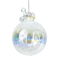 Bombki - BOMBKA CHOINKOWA SZKLANA NA CHOINKĘ Z EFEKTEM OPALIZUJĄCEJ BENZYNKI Z DIAMENTAMI 8 CM BOMBKI CHOINKOWE BAŃKI I OZDOBY NA CHOINKĘ - miniaturka - grafika 1