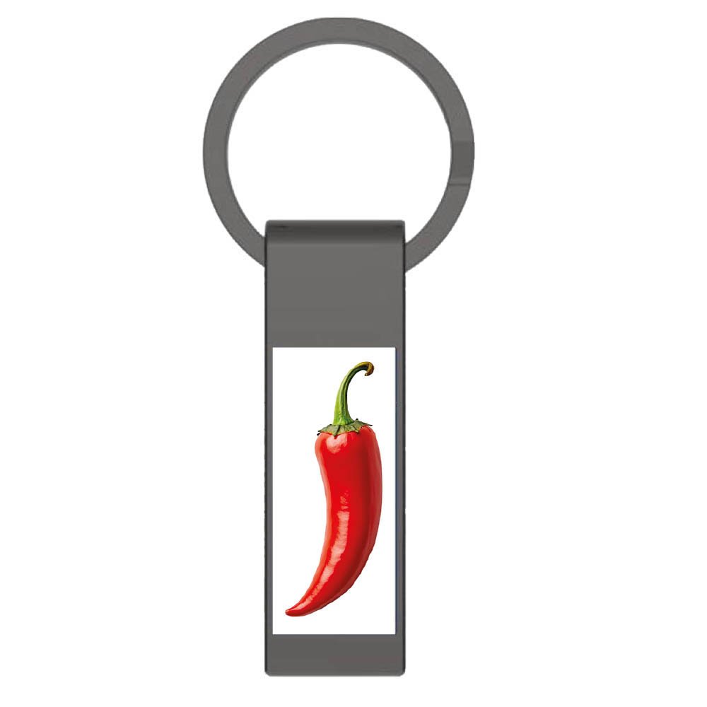 Brelok metalowy prostokątny model Papryczka Chili
