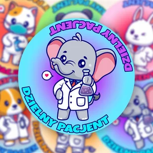 Naklejki DZIELNY PACJENT Dla Dzieci Zwierzątka - Notesy i bloczki - miniaturka - grafika 1