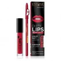 Eveline OH! My Lips, pomadka w płynie + konturówka 05 Red Passion - Konturówki do ust - miniaturka - grafika 2