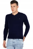 Swetry męskie - Tommy Hilfiger, Sweter Granatowy oryginalny, M - miniaturka - grafika 1