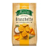 Chipsy - Pieczone krążki chlebowe Bruschette - Cheddar i śmietana 140 g Maretti - miniaturka - grafika 1