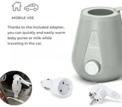 Podgrzewacze butelek i sterylizatory - Nuvita Podgrzewacz do butelek Dom&Auto, adapter samochodowy w zestawie, Szałwiowa Zieleń - miniaturka - grafika 1