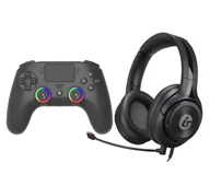 Kontrolery gier na PC - Subsonic SA5716-1 Wireless LED Controller Black do PS5, PC Bezprzewodowy Czarny + Słuchawki LucidSound LS10P - miniaturka - grafika 1