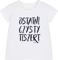 Bluzki dla dziewczynek - T-shirt z krótkim rękawem dla dziewczynki, z napisem ostatni czysty tiszert, biały 3-8 lat - miniaturka - grafika 1