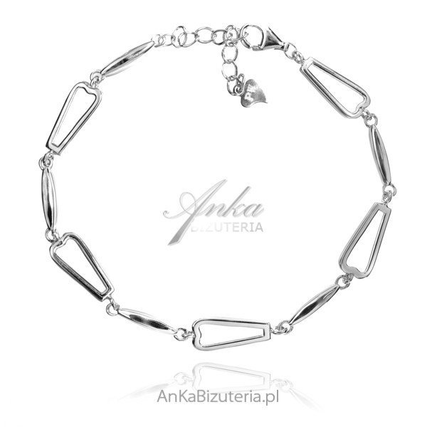ankabizuteria.pl Elegancka bransoletka srebrna rodowana - biżuteria