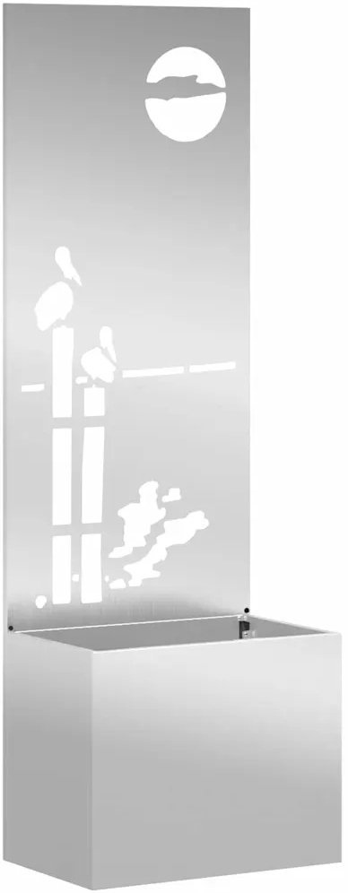 VidaXL Donica ogrodowa z dekoracyjną płytą Srebrny 50 x 140 cm