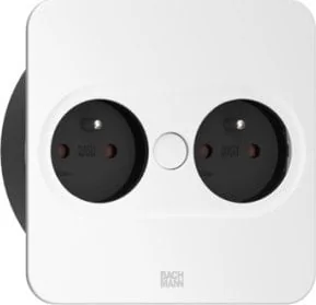 Bachmann BACHMANN TWIST 2 2xUTE 2.0m AEH RAL9010 30GE kątowa - Gniazdka elektryczne - miniaturka - grafika 1