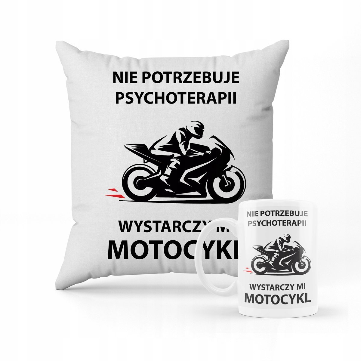 ZESTAW PODUSZKA + KUBEK Prezent Dla Motocyklisty Motor Motocykl Ścigacz