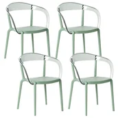 Fotele i krzesła ogrodowe - BELIANI Zestaw 4 krzeseł ogrodowych MALEVIZI Sztaplowane Zielony - miniaturka - grafika 1