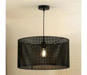 Lampy sufitowe - Duolla - Żyrandol na lince ROLLER RATTAN 1xE27/15W/230V śr. 45 cm czarny - miniaturka - grafika 1