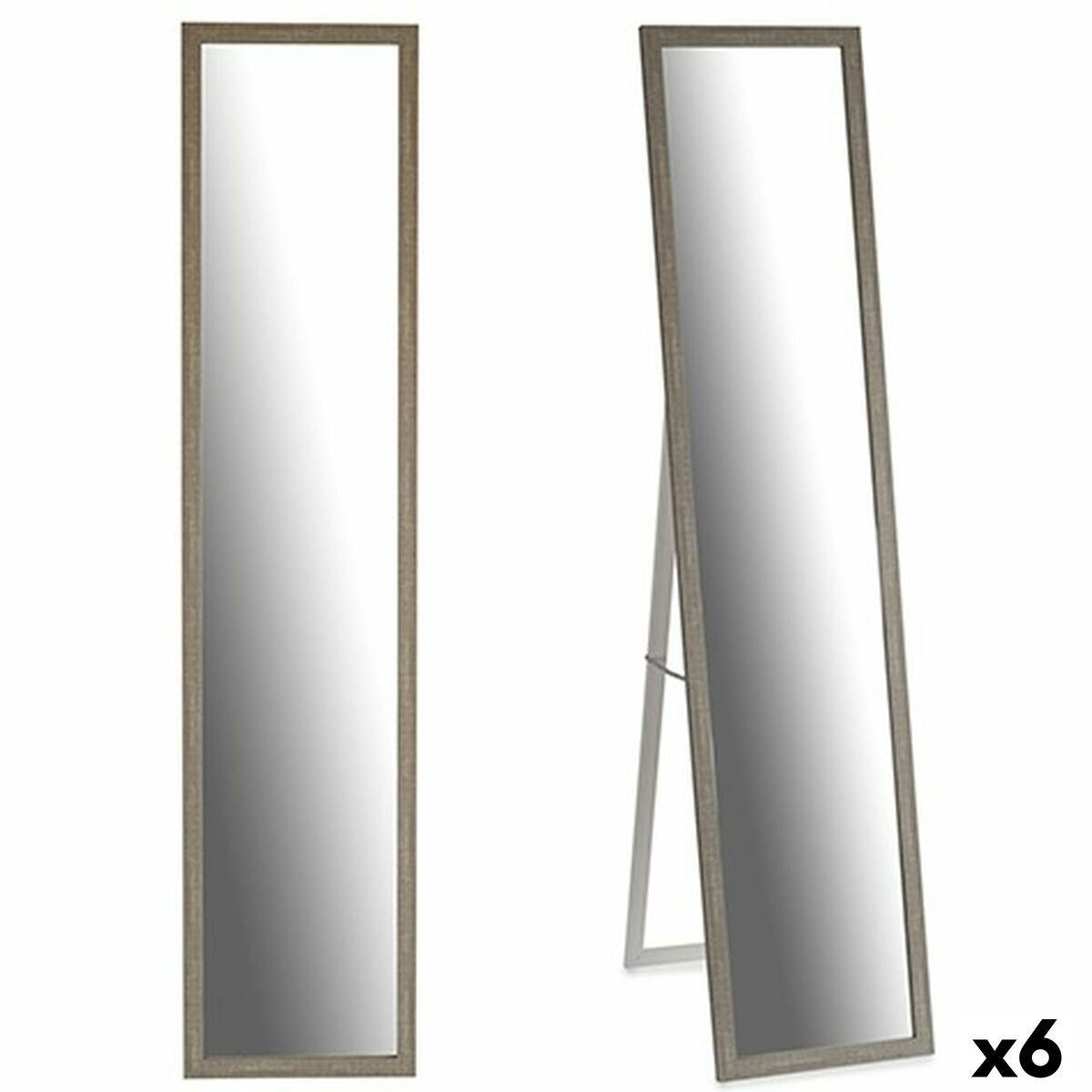Lustro stojące szare drewno kryształ 44 x 32,5 x 120 cm (6 sztuk)