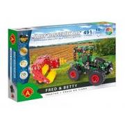 Zabawki konstrukcyjne - Alexander Mały konstruktor Fred &amp William traktor i prasa do siana - miniaturka - grafika 1