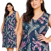 Bielizna nocna - Bawełniana KOSZULA NOCNA NA RAMIĄCZKACH dla Puszystej 3XL 50 52 - miniaturka - grafika 1