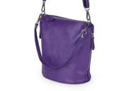 Torebki damskie - Torebka Listonoszka Skórzana Vera Pelle Miko Fioletowa - miniaturka - grafika 1